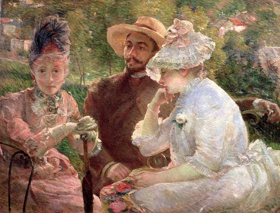 marie bracquemond     -  On the terrace at sèvre (1878)