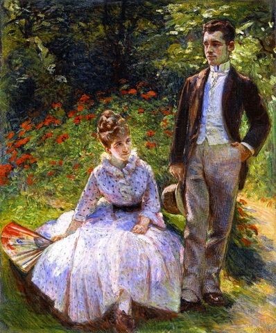  Marie Bracquemond – The Artist’s Son and Sister in the Garden at Sèvres (1890)